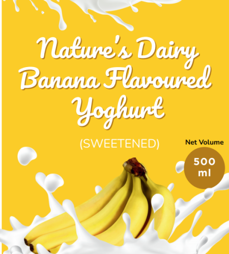 Banana flavoured yogurt